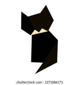 Cat.  Vector origami. Flat design. Low poly art