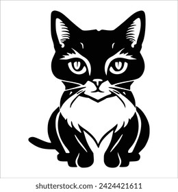 Katzen-Vektor-Umrisszeichnung | Katzenschwarzzeichnung | Katzenvektor