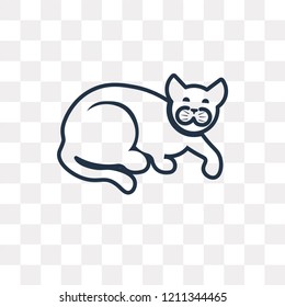 Cat vector outline icon isolated on transparent background, high quality linear Cat transparency concept can be used web and mobile