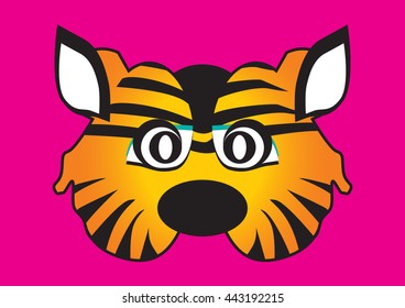 Cat vector party mask face