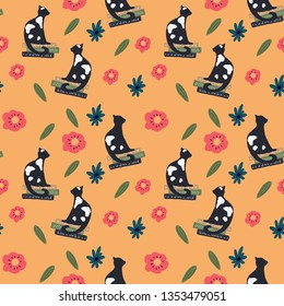 Cat vector pattern