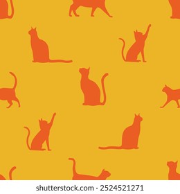 cat vector pattern backgorund, cute pet wallpaper design seamless repeat