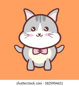 Cat Vector with pink background