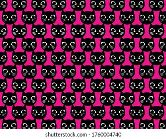 Cat vector seamless Pattern design isolated wallpaper background cartoon. kitten fabric and decor