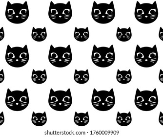 Cat vector seamless Pattern design isolated wallpaper background cartoon. kitten fabric and decor