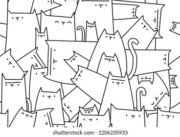 Cat vector seamless pattern design