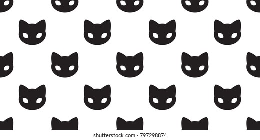 cat vector seamless Pattern kitten head isolated wallpaper background