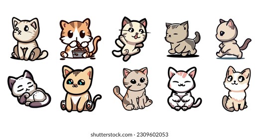 Cat vector set collection graphic clipart design