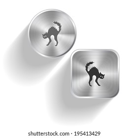 Cat. Vector set steel buttons