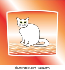 cat vector shape in frame