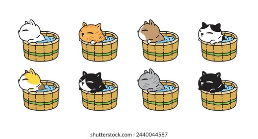 cat vector shower bathtub icon kitten calico neko pet cartoon character munchkin illustration symbol clip art isolated design