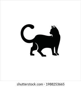 Cat Vector Silhouette Animal Black Illustration Pet and Veterinary Graphic Design Element