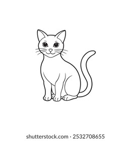Cat vector silhouette black color illustration