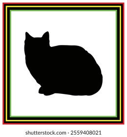 cat vector silhouette design in black on a white background