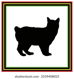 cat vector silhouette design in black on a white background