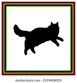 cat vector silhouette design in black on a white background