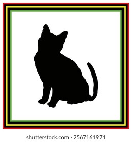 cat vector silhouette design in black on a white background