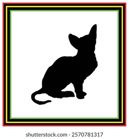 cat vector silhouette design in black on a white background