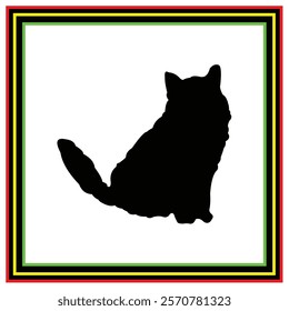 cat vector silhouette design in black on a white background