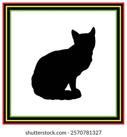 cat vector silhouette design in black on a white background