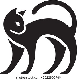 Cat Vector Silhouette Illustration , Cat Illustration , Cat Art Drawing , Animal Vector Silhouette Illustration