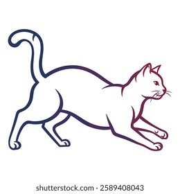 A cat Vector and silhouette illustration with white background