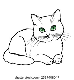 A cat Vector and silhouette illustration with white background