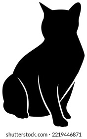 Cat vector, silhouette vector, isolated illustration abstract pattern on white background