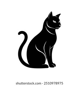 cat vector, silhouette, logo design black and white style concept 