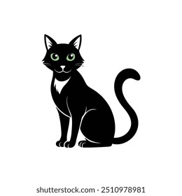 cat vector, silhouette, logo design black and white style concept 