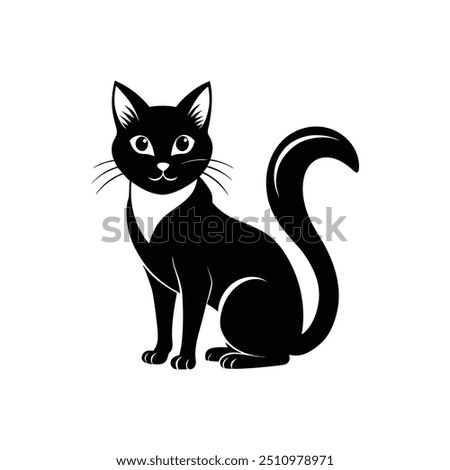 cat vector, silhouette, logo design black and white style concept 