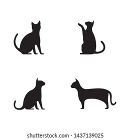 Cat vector silhouettes logo template