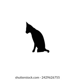 Cat vector silhouettes set Isolated On White Background, cats in different poses. black silhouette of a cat.  Logo for pet shop  veterinary clinic  symbol. Flat design. Illustration.