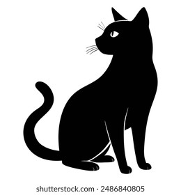 Cat vector silhoutte, black cat logo