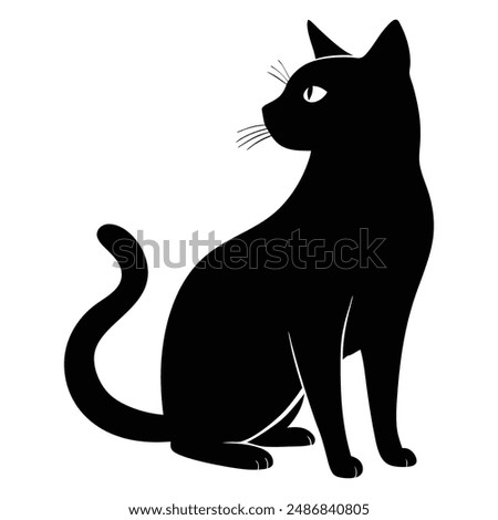 Cat vector silhoutte, black cat logo