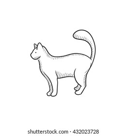 Cat vector sketch icon isolated on background. Hand drawn Cat icon. Cat sketch icon for infographic, website or app.