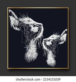 Cat vector sketch illustration, scribble art