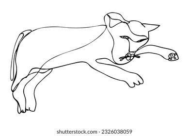 cat vector sketch single one or continuous line
