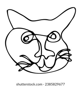 cat vector sketch single one or continuous line
