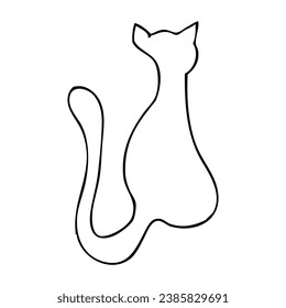 cat vector sketch single one or continuous line
