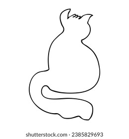 cat vector sketch single one or continuous line
