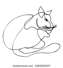 cat vector sketch single one or continuous line
