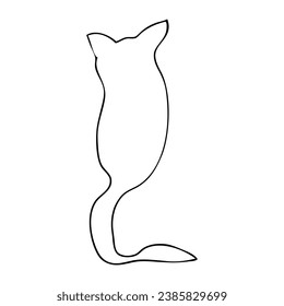 cat vector sketch single one or continuous line
