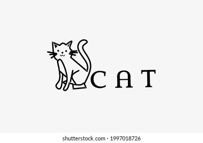 Cat vector stock with cat symbol and text