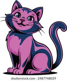 cat vector style with white background