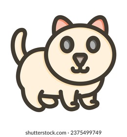 Cat Vector Thick Line Filled Colors Icon For Personal And Commercial Use.
