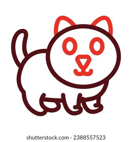 Cat Vector Thick Line Two Color Icons For Personal And Commercial Use.
