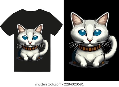 Archivo de ilustración de camisetas y gatos del vector del gato