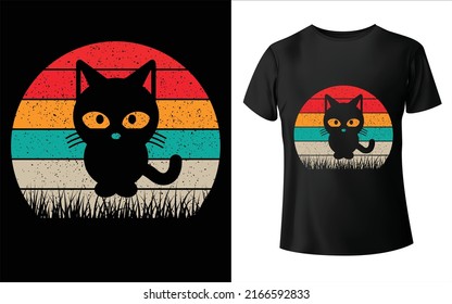 Cat Vector Cat t-shirt cat summer color palette T-Shirt Design cat t-shirt 