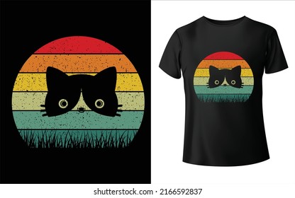 Cat Vector Cat t-shirt cat summer color palette T-Shirt Design cat t-shirt 